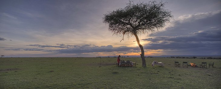 Open sky dining in Kenya