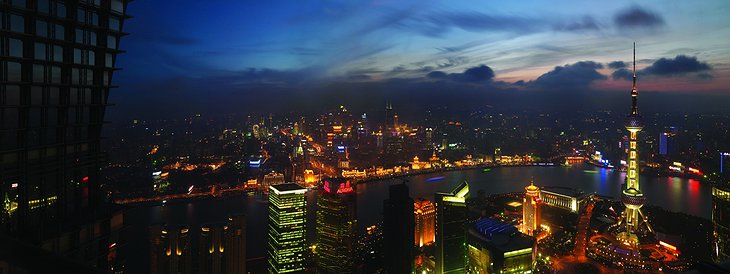 Shanghai skyline at night