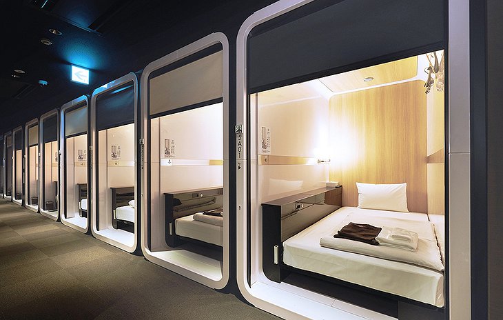 Business Class capsule pods at First Class Hotel