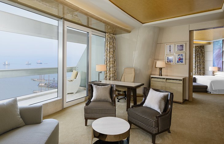 Sheraton Huzhou Hot Spring Resort suite with lake views