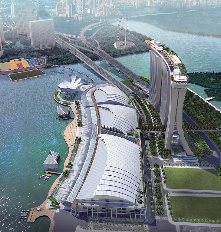 Marina Bay Sands helicopter view