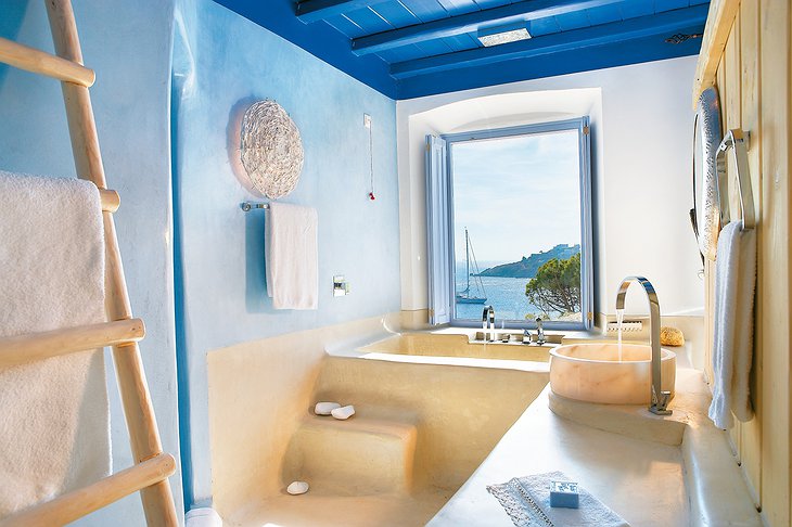 Mykonos Blu resort EndlessBlu Villa with en suite bathroom
