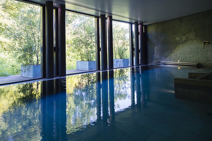 Lime Wood Hotel Herb House Spa hydropool with forest views