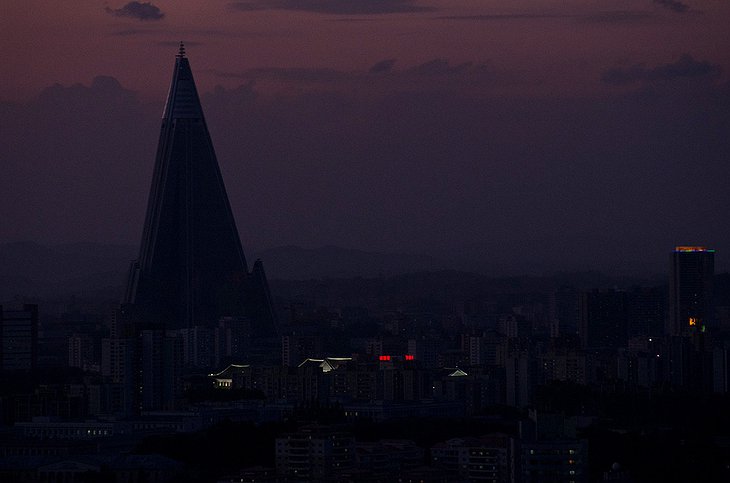 Ryugyong Hotel at night