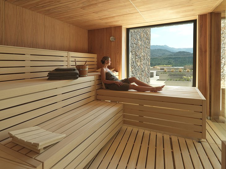 Sauna with sea view