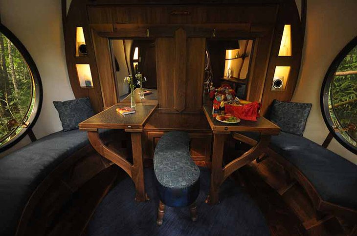 Free Spirit Sphere dining room in melody sphere