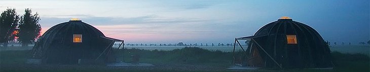 Hayema Heerd yurts at sunrise