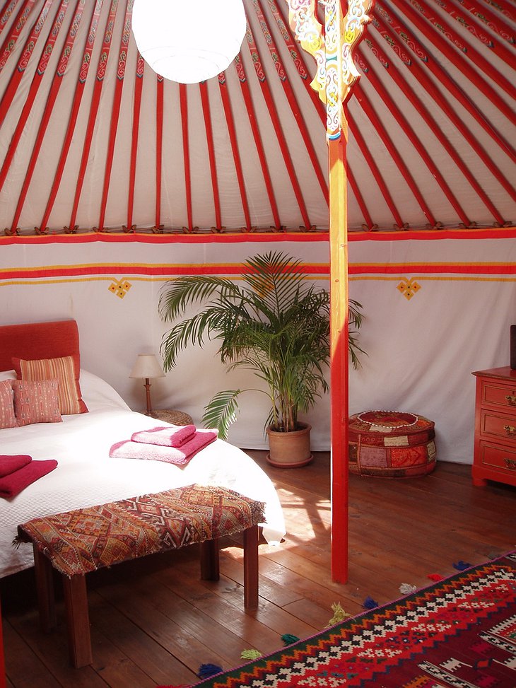 Interior of Mongolian yurt