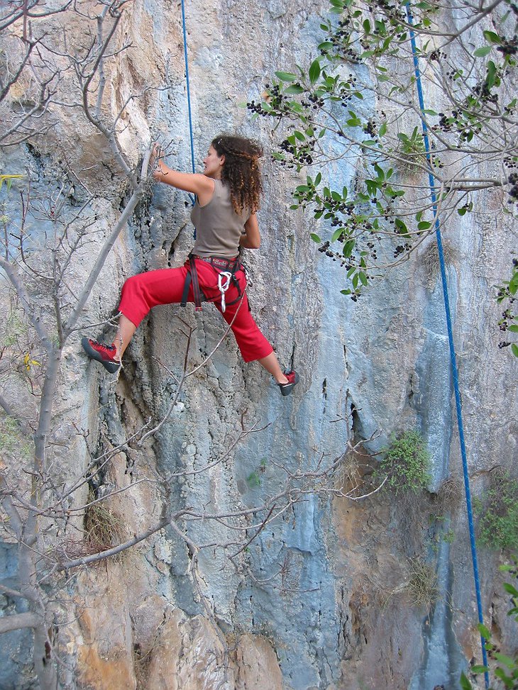 Olympos man climbing the rocks