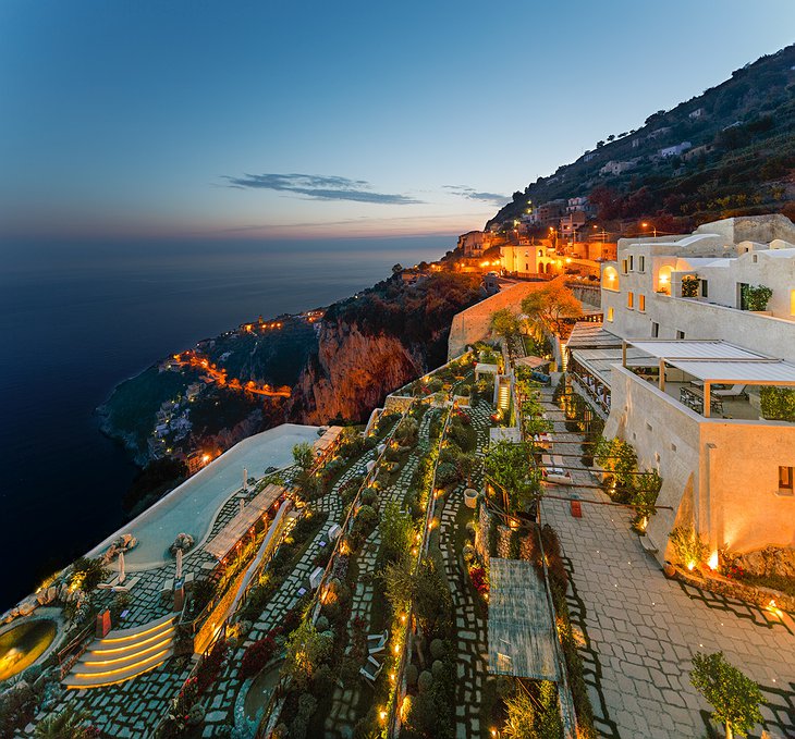 The Monastero Santa Rosa Hotel & Spa at Sunset