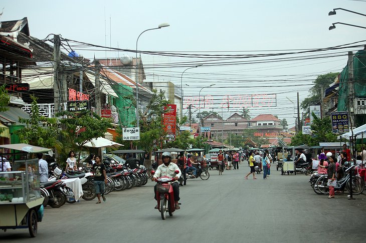 The famous Pub Street in Siem Reap