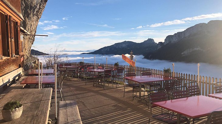 Aescher Restaurant Terrace With View Above The Clouds