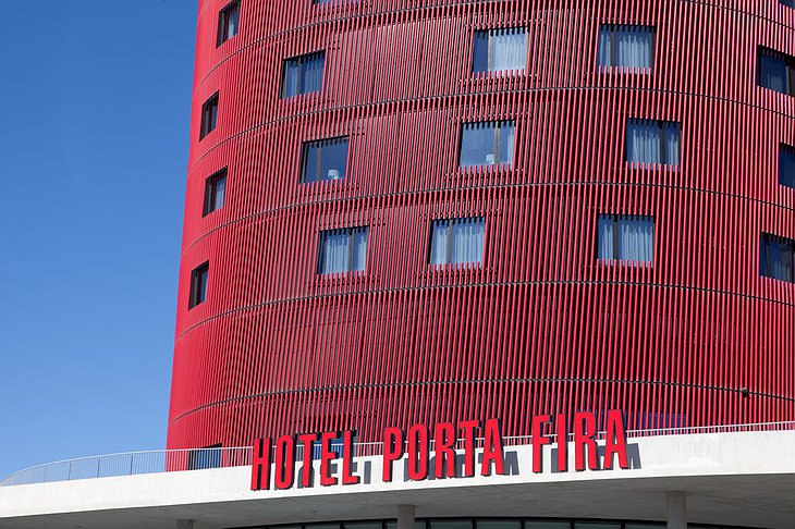 Porta Fira Hotel facade with sign