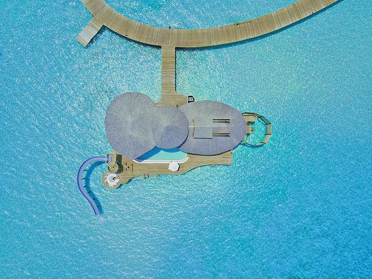 Soneva Jani Maldives 3 bedroom water villa aerial