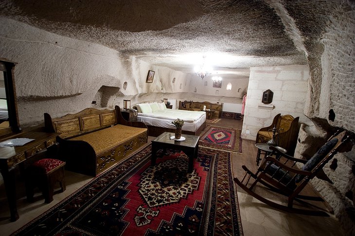 Cave hotel room