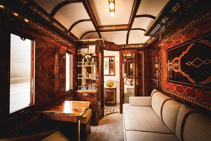Venice Simplon-Orient Express Grand Suite Bar And Bathroom
