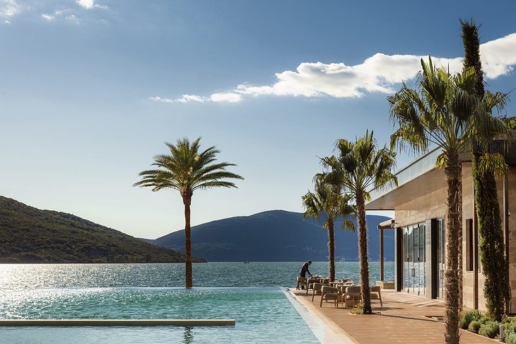 One&Only Portonovi Resort Pool With The Adriatic Sea