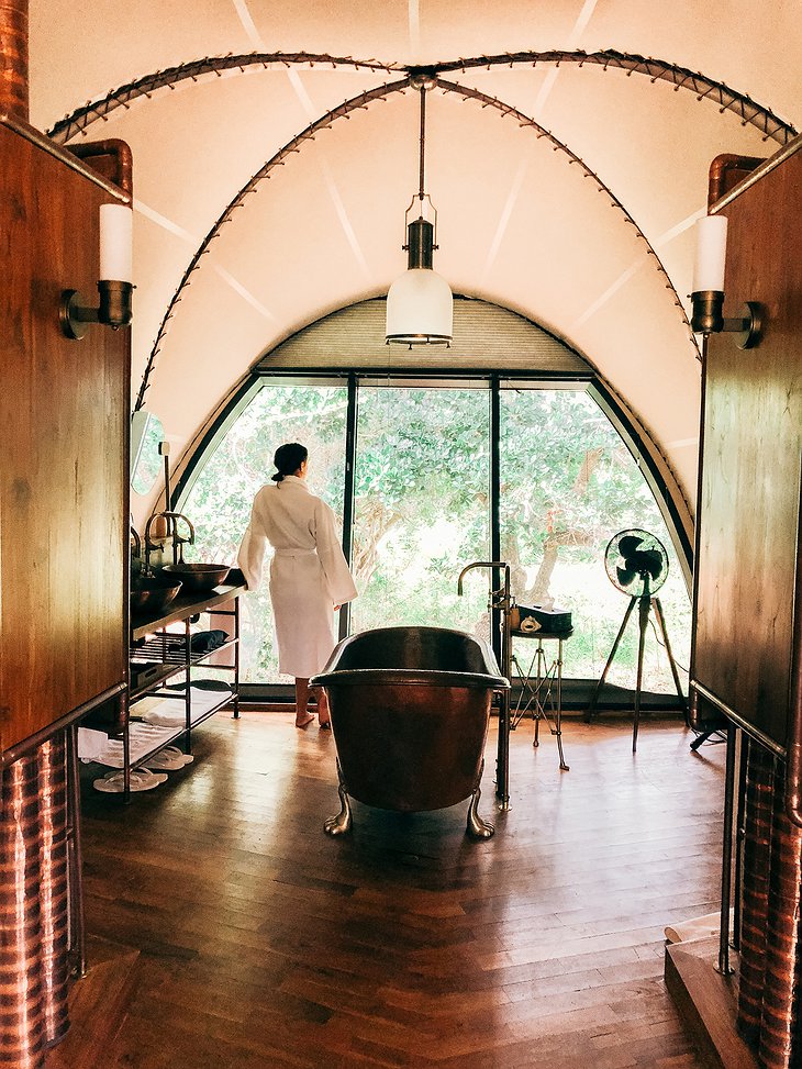 Wild Coast Tented Lodge cocoon bathroom