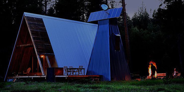 Far Meadow - A Frame building with solar panels