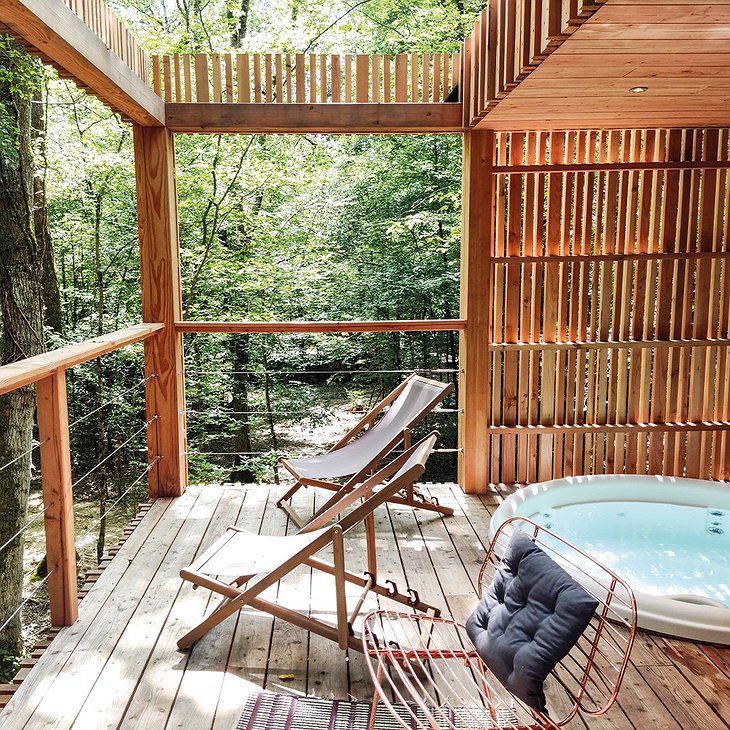 Loire Valley Lodges Treehouse Private Terrace