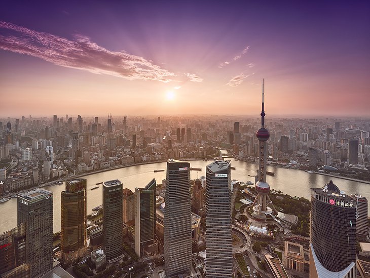 Shanghai skyline from the Jin Mao tower