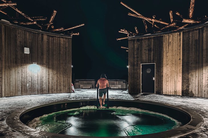 Arctic Bath Ice Plunge Pool Dip In The Evening