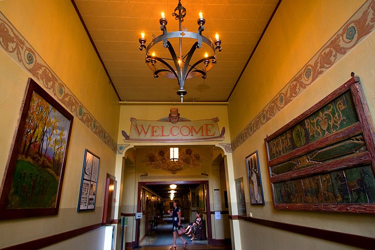 Kennedy School Hotel Welcome sign at the entrance