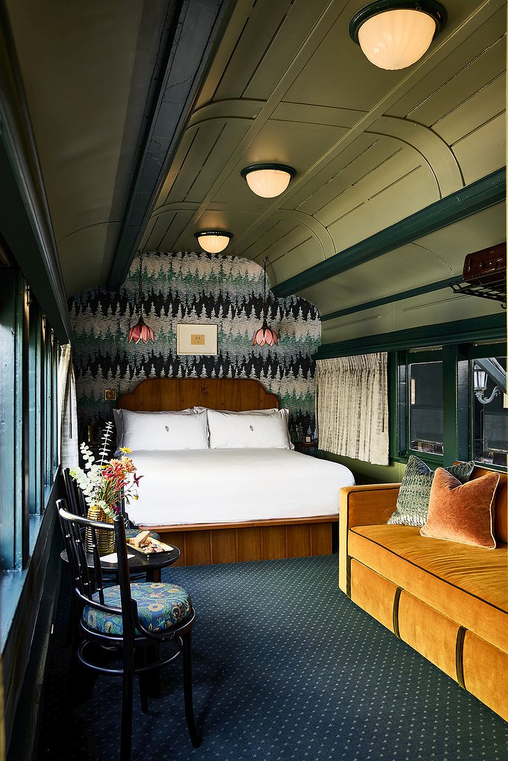 The Hotel Chalet at The Choo Choo Pullman Carriage Suite Bedroom