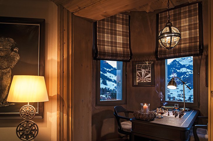 Gstaad Palace tower suite sitting corner