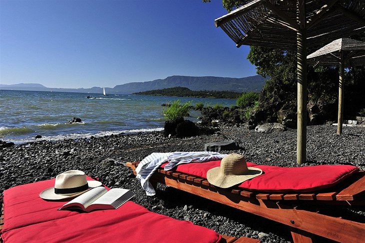 Pucon lake beach