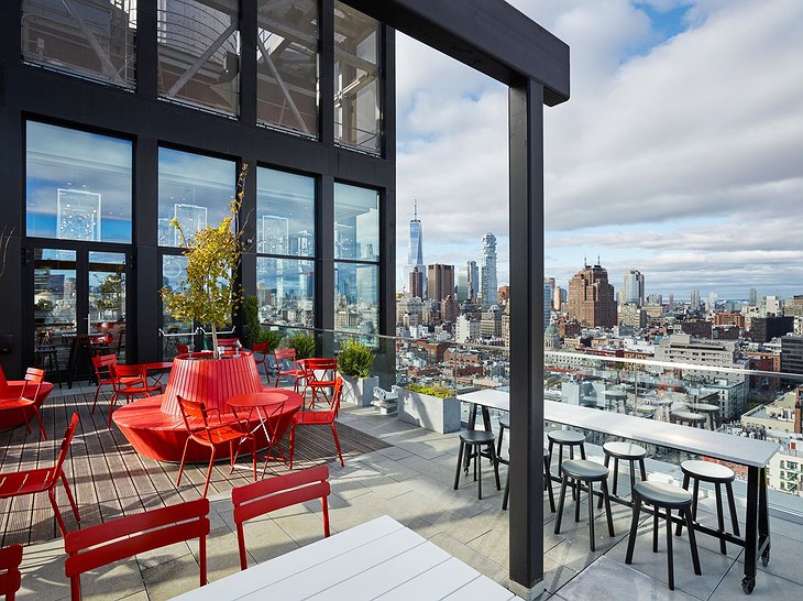 CitizenM New York Bowery Hotel CloudM Rooftop Terrace New York Skyline Panorama