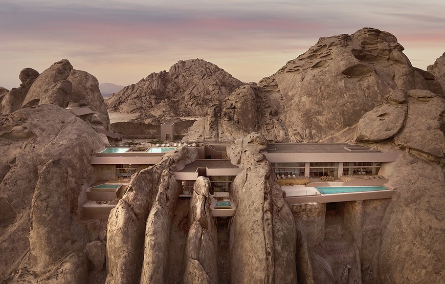 Desert Rock – The Saudi Resort Built Directly into Mountain Faces