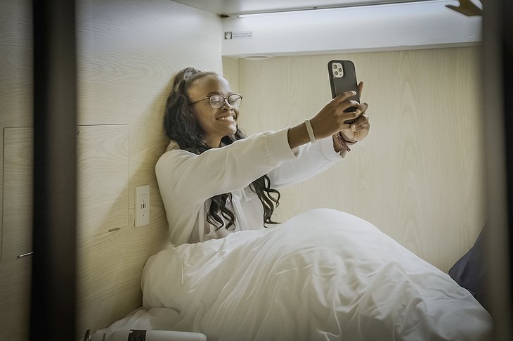Panda Pod Hotel Selfies Inside The Capsule
