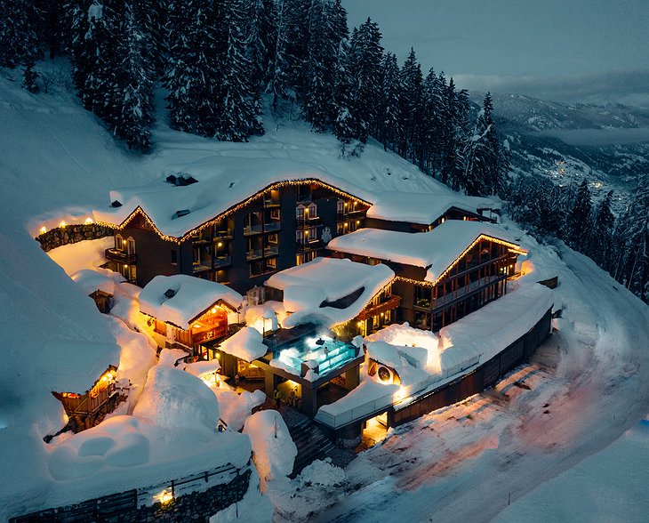 Chalet Al Foss Alp Resort Under A Blanket Of Snow