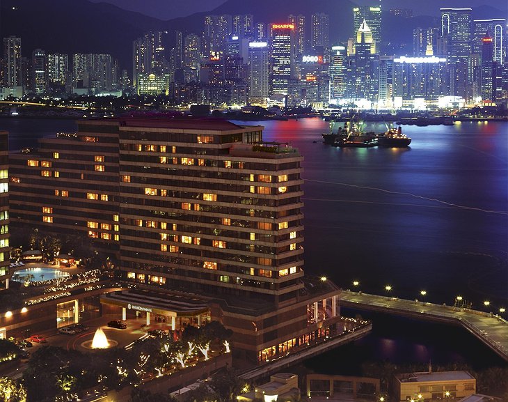 InterContinental Hong Kong building at night
