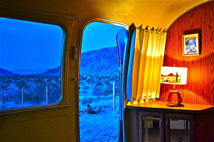 Blue Stripe Airstream open doors