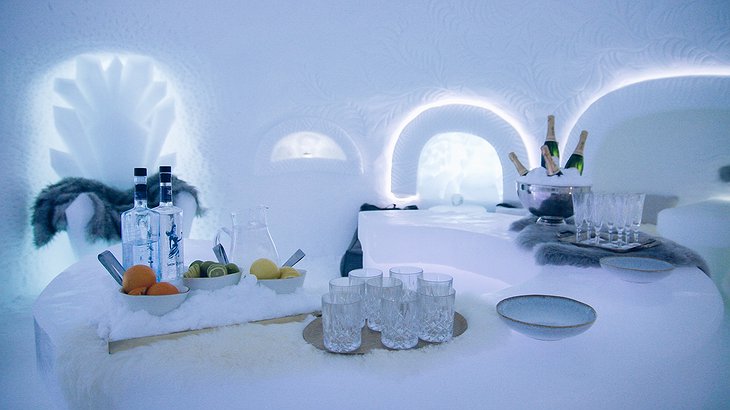 White Desert Antarctica Ice Lounge Welcome Drinks