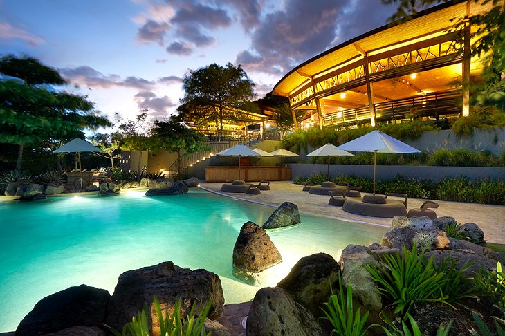 Andaz Peninsula Papagayo pool at night