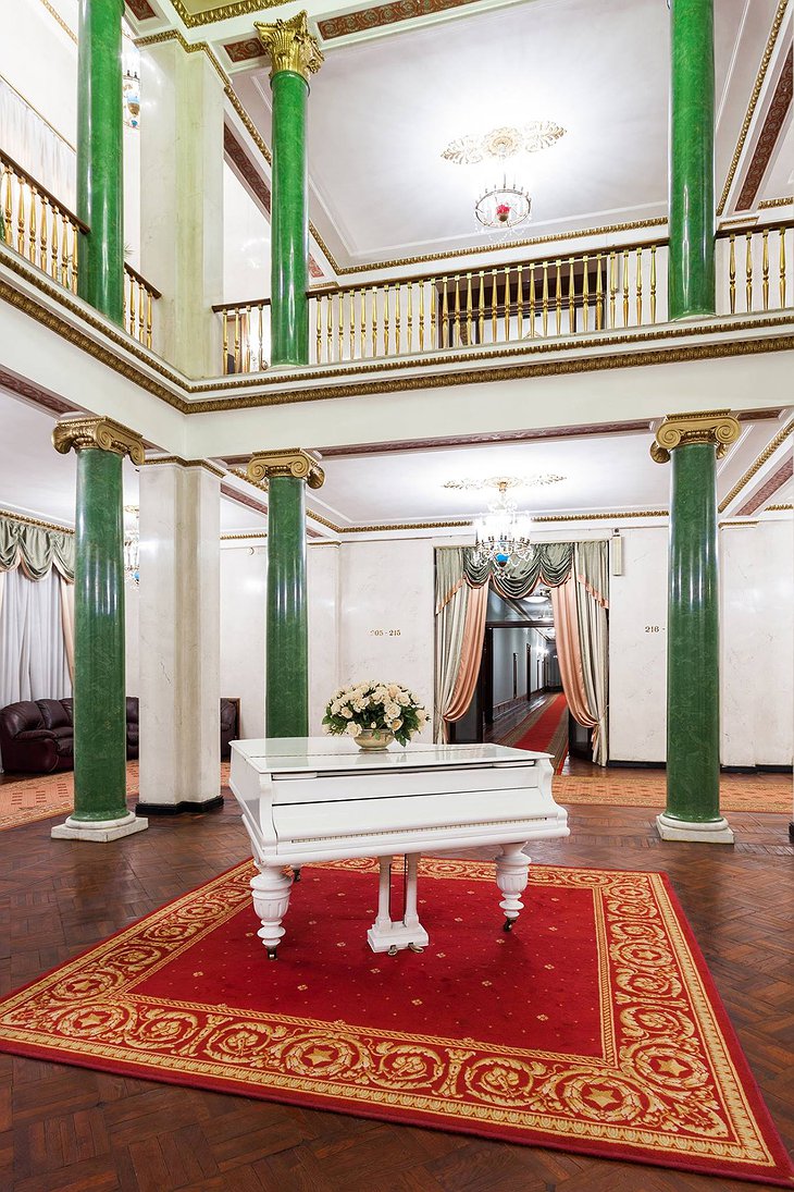 Legendary Hotel Sovietsky Lobby With Piano