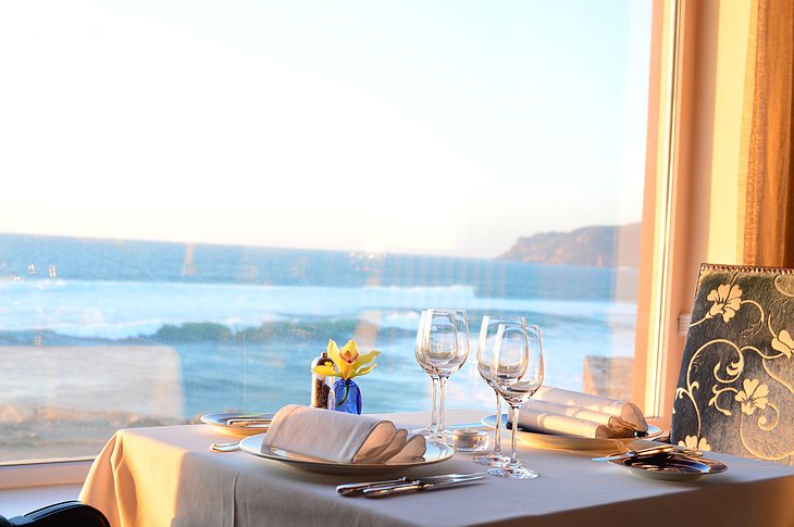 Dining with ocean views