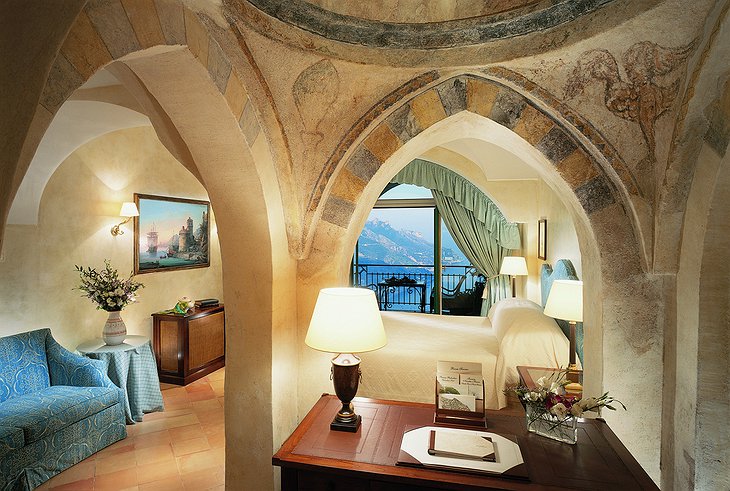 Historic interior at Hotel Caruso