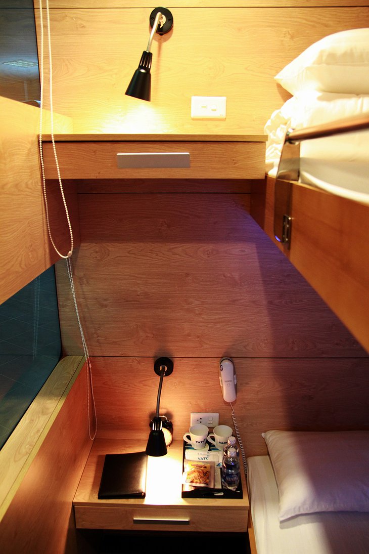 VATC SleepPod bunk beds in the capsule