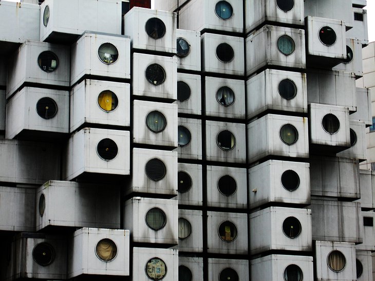 Nakagin Capsule Tower facade details