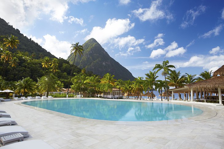 Sugar Beach Pool Pitons View