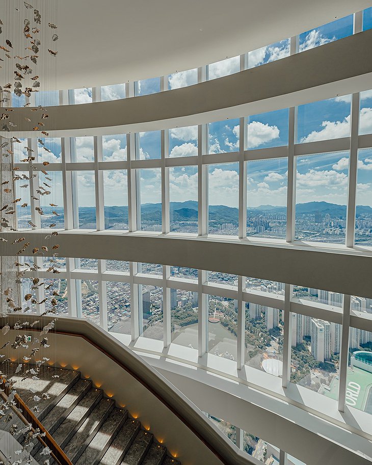 Signiel Seoul Hotel's Large Windows Overlooking The Metropolis