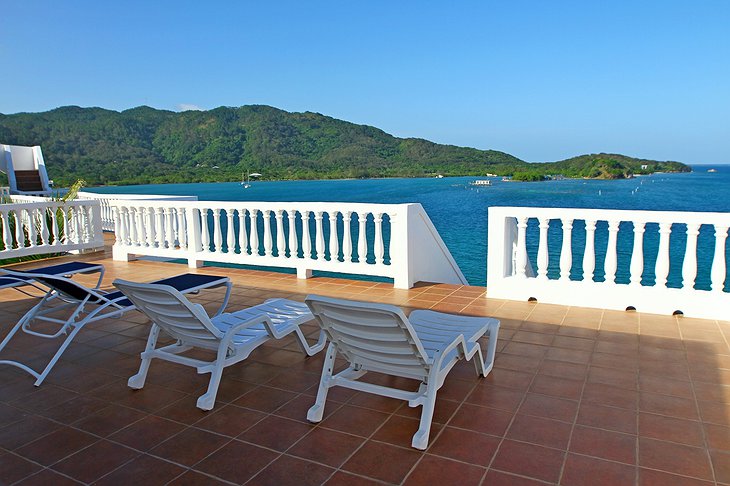 Villa on Dunbar Rock terrace sunbathing