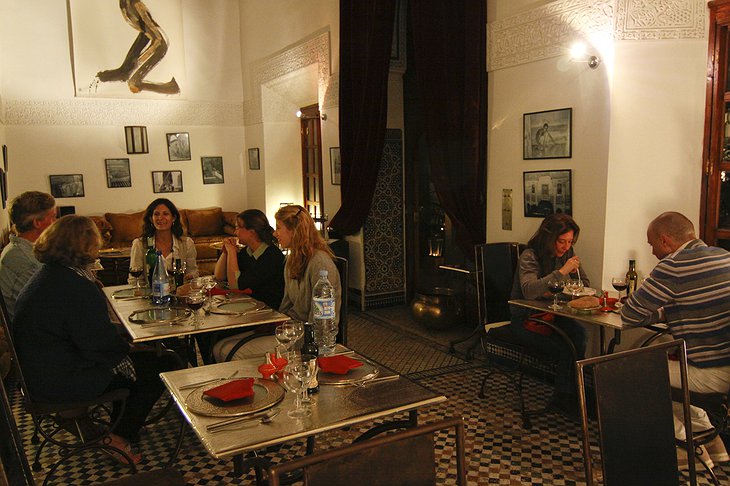 Riad Laaroussa dining room