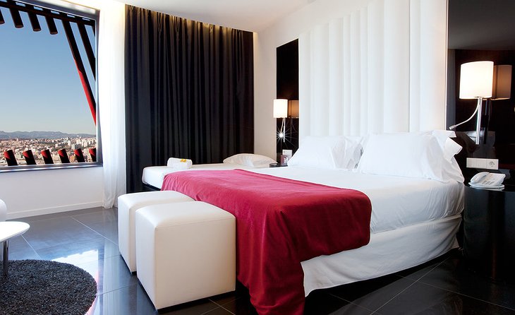 Porta Fira Hotel bedroom with panoramic views