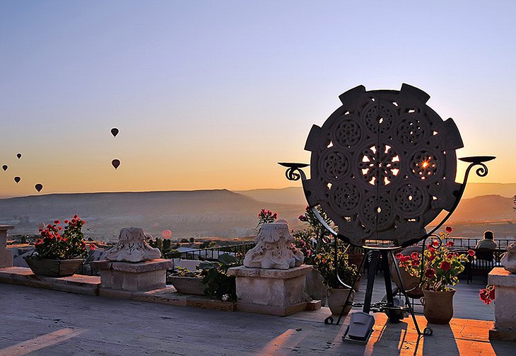 On the terrace of Museum Hotel Cappadocia