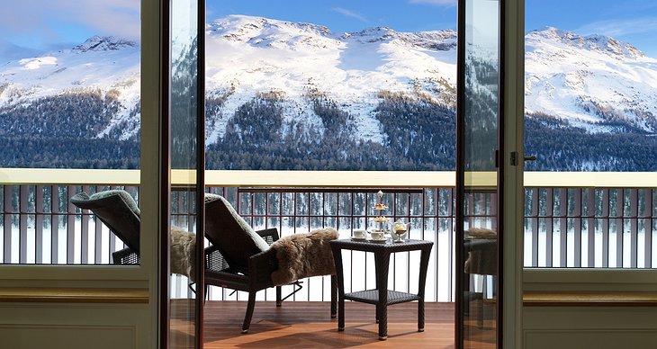 Badrutt’s Palace Hotel Terrace Alps Panorama